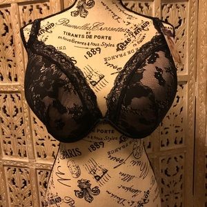 Sexy Black and Cream Lace Bra.